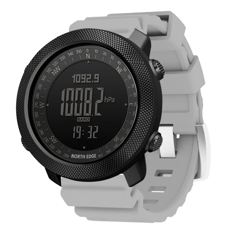 NORTH EDGE Sport da uomo Orologio digitale Ore Corsa Nuoto Esercito militare Orologi Altimetro Barometro Bussola impermeabile 50 m