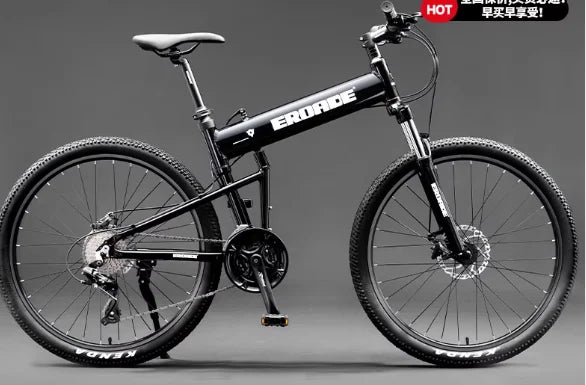 Bici Pieghevole Da Montagna Ultra Leggera Per Adulti Telaio Alluminio 18 Velocità Freno Disco Shimano