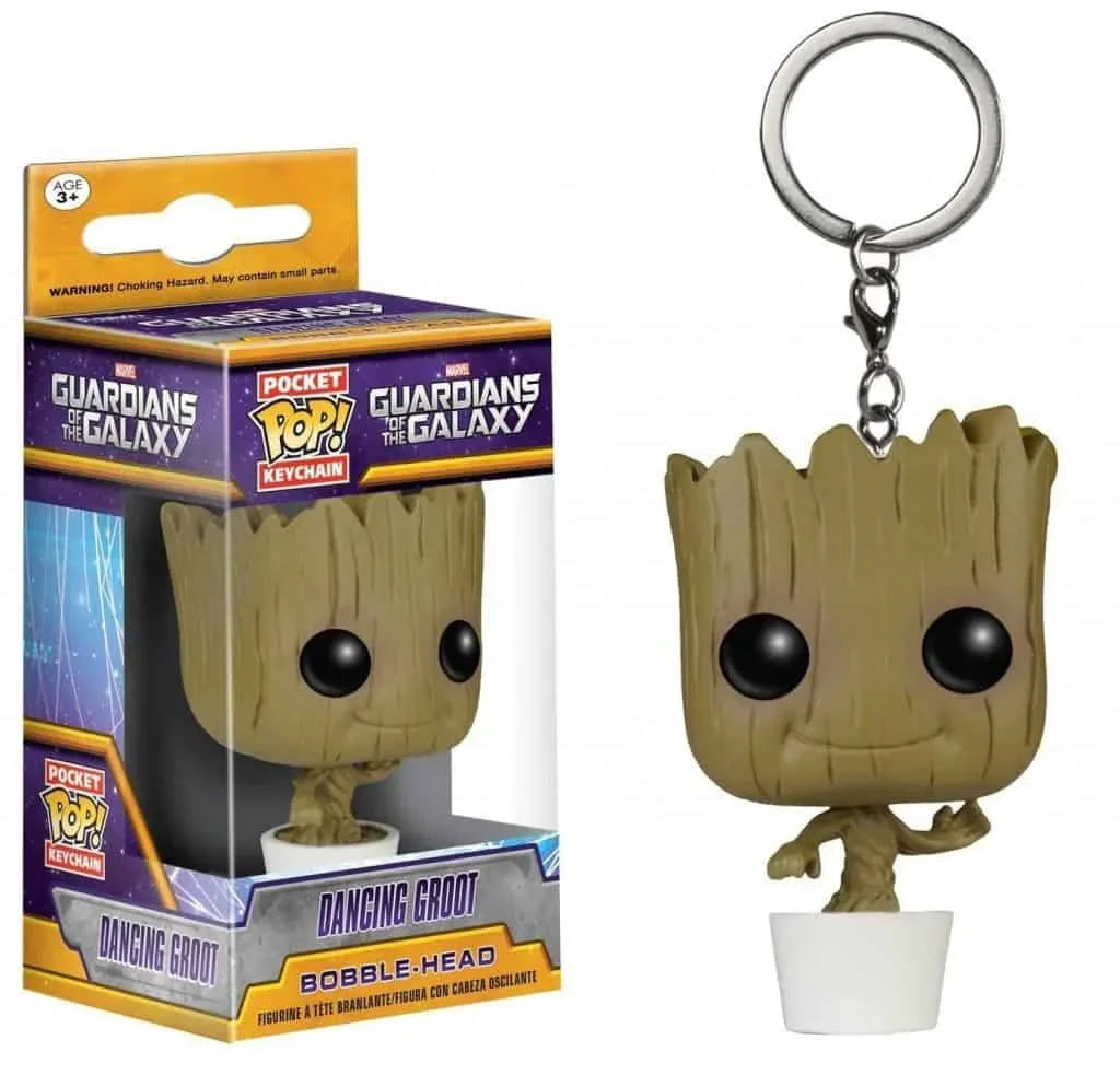 FUNKO pop Guardiani della Galassia 2 Star-Lord Rocket Tree man Portachiavi con scanalatura giocattoli per regalo per bambini con scatola al dettaglio