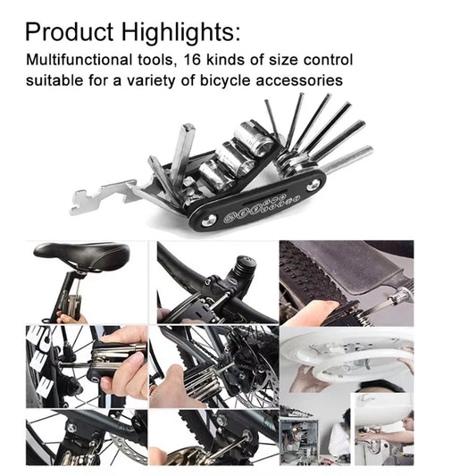 Kit Multifunzione Per Riparazione Biciclette Con Pompa E Toppe Per Pneumatici Portatile