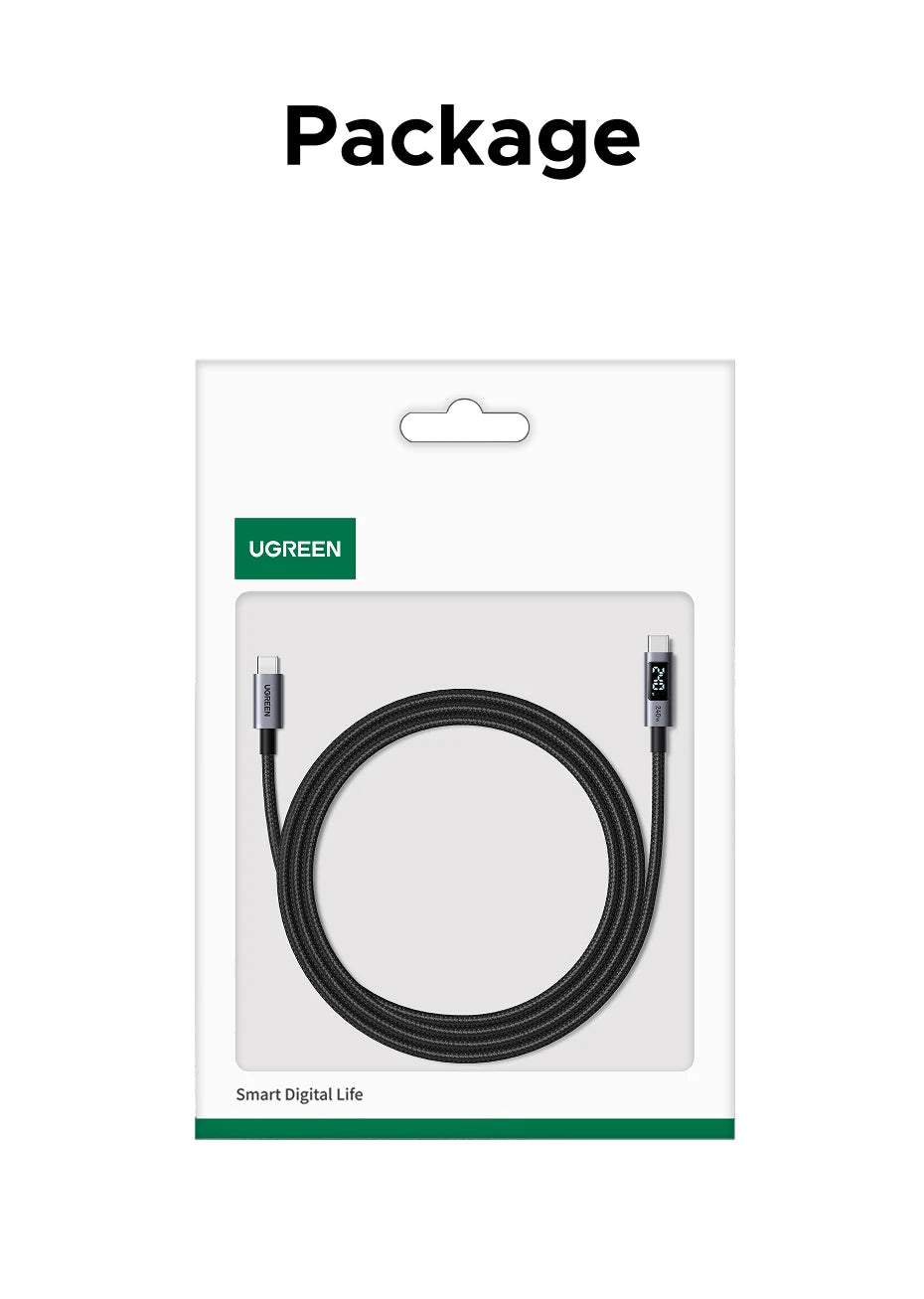 Cavo USB-C PD3.1 240W Ricarica Veloce e Trasferimento Dati, Corpo in Alluminio Nylon Intrecciato