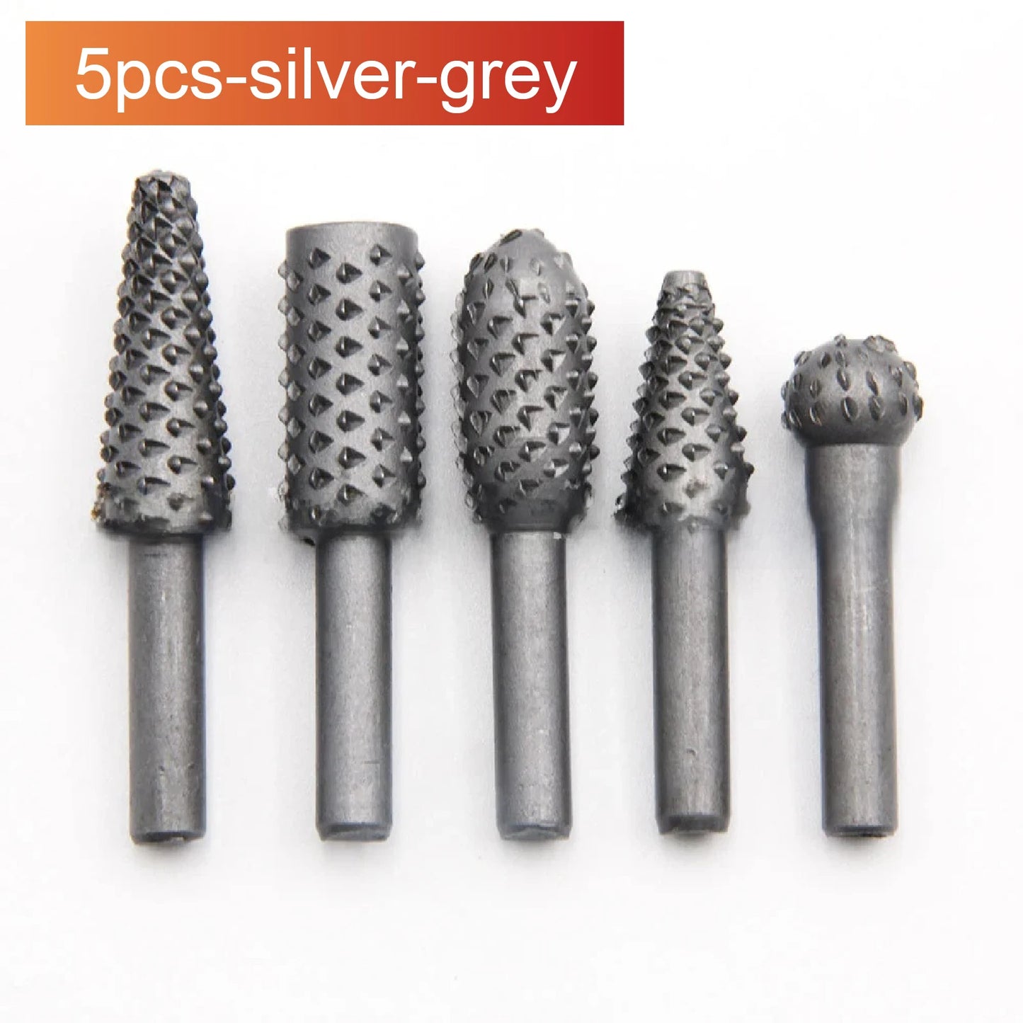 Set Da 5 Raspe Rotative Per Intaglio Del Legno Frese Per Trapano In Acciaio Ad Alto Tenore Falegnameria Utensili Diy