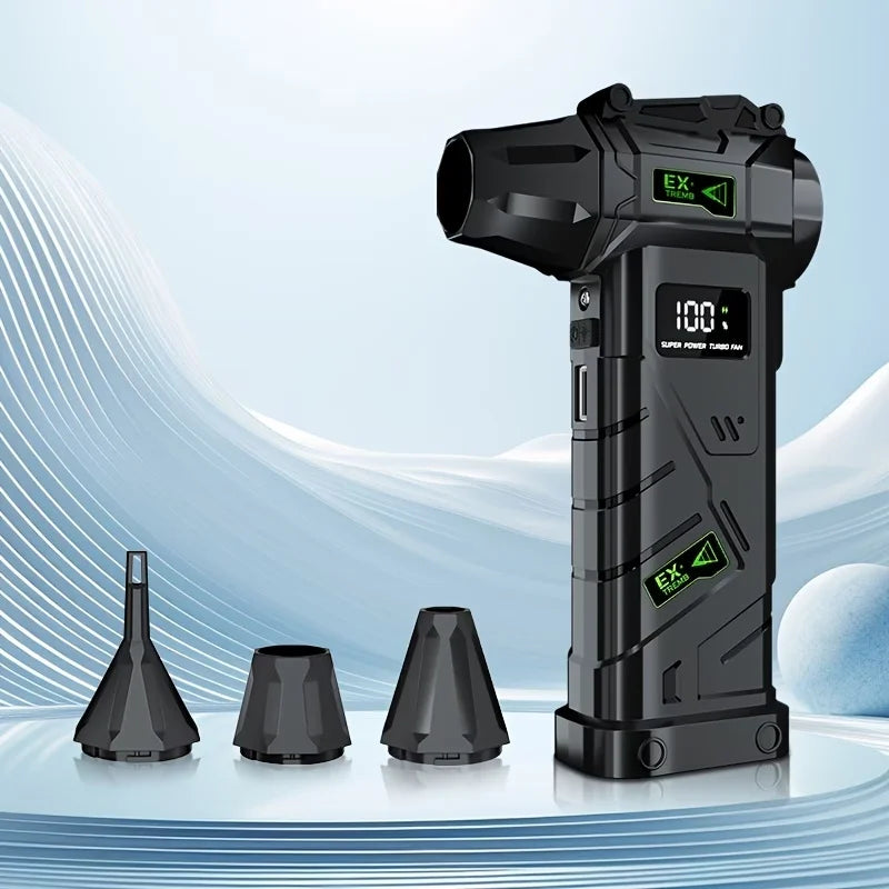 Ventilatore Portatile Getto Turbo Brushless Led Batteria Integrata Per Uso Domestico
