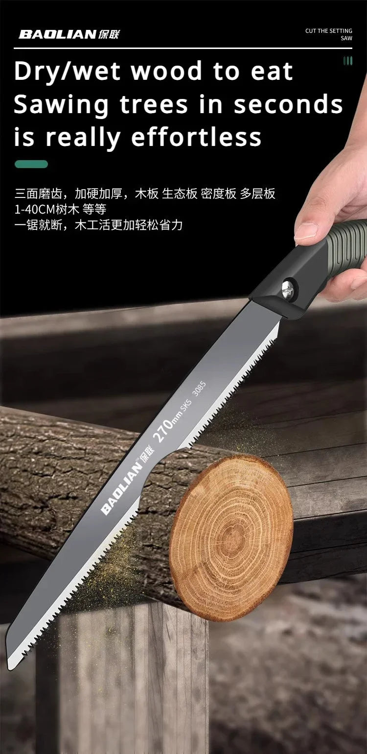 Sega Manuale Pieghevole Ergonomica Con Impugnatura Antiscivolo Per Taglio Di Rami E Legno All'aperto Campeggio