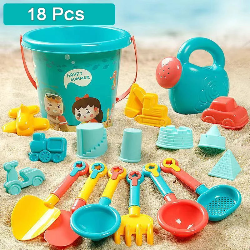 Set Giochi Spiaggia Per Bambini Con Secchiello E Paletta Per Sabbia E Attrezzi Da Acqua Estivi