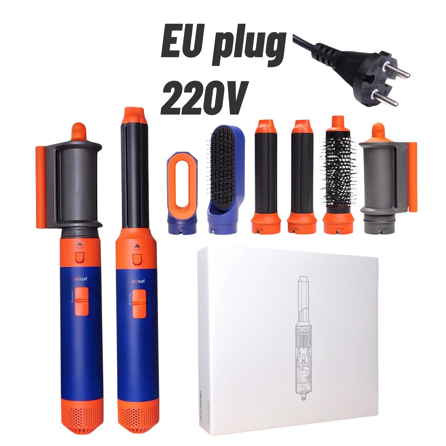 Styler per capelli 6 in 1 Nuovo asciugacapelli liscio per capelli styler per capelli 6 in 1 con barile di arricciatura Spazzola ad aria calda Strumento per lo styling MultiStyler