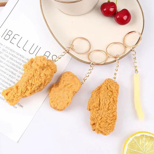 Simulazione Fast Food di pollo fritto portachiavi simulazione cibo modello puntelli per la decorazione della festa di famiglia aspetto realistico facile