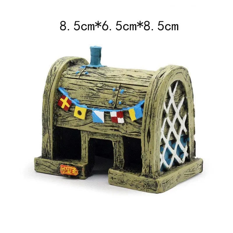 Set di Action Figure di Spongebob, Mini Bambole Cartoon, Decorazioni per Acquario, Accessori per Paesaggistica, Regali di Compleanno