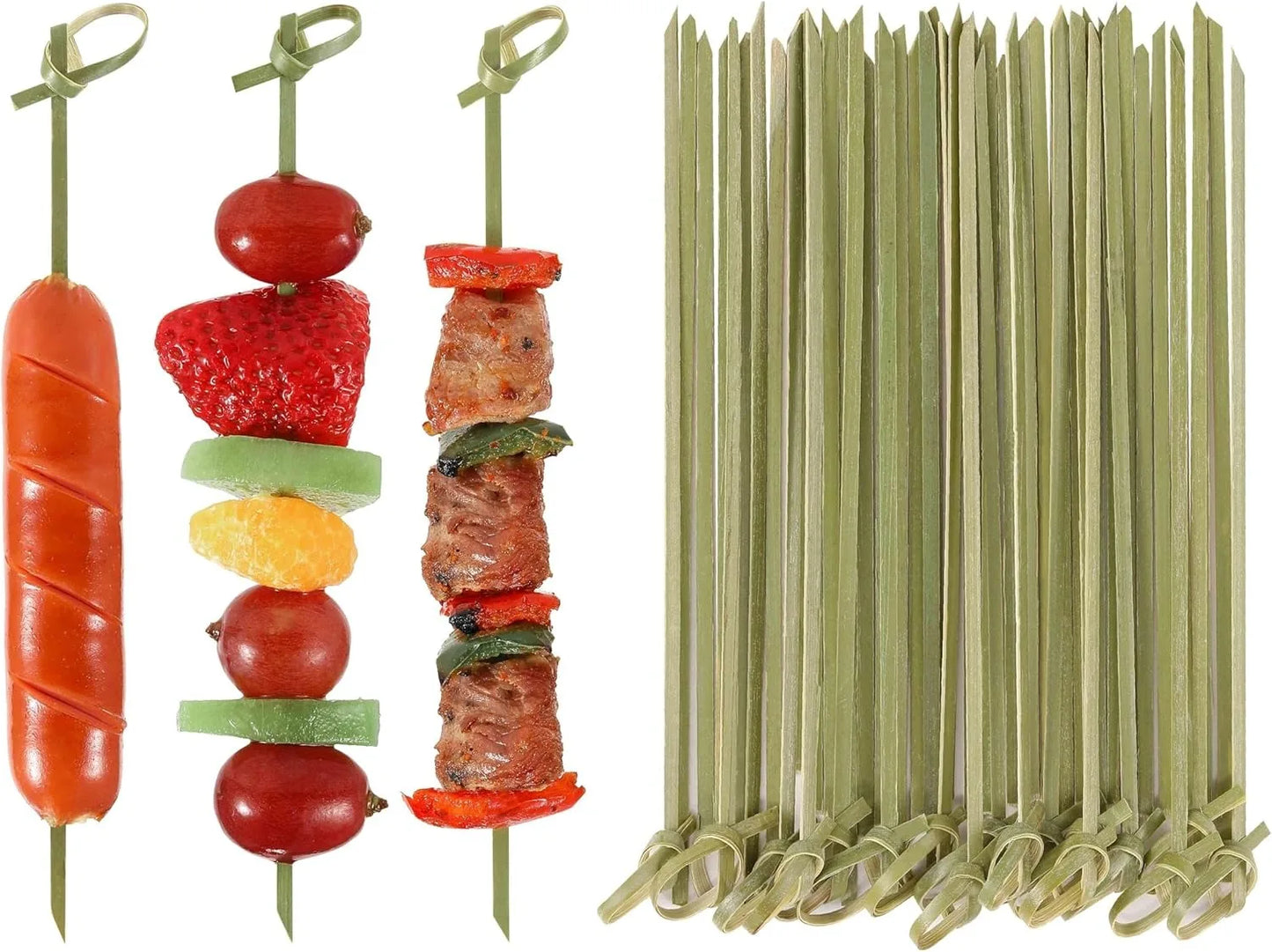 Stuzzicadenti Da Cocktail In Bambù Naturale Con Nodi Adatti A Frutta E Antipasti