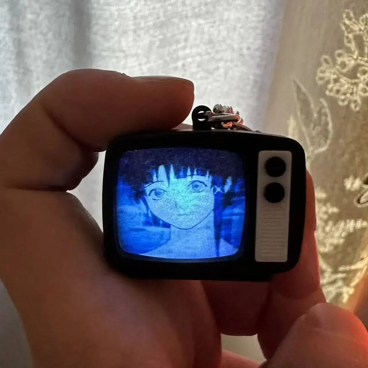 Portachiavi Mini TV Per Fan Anime Ciondolo Accessorio Borsa Unisex Ideale Regalo Cosplay