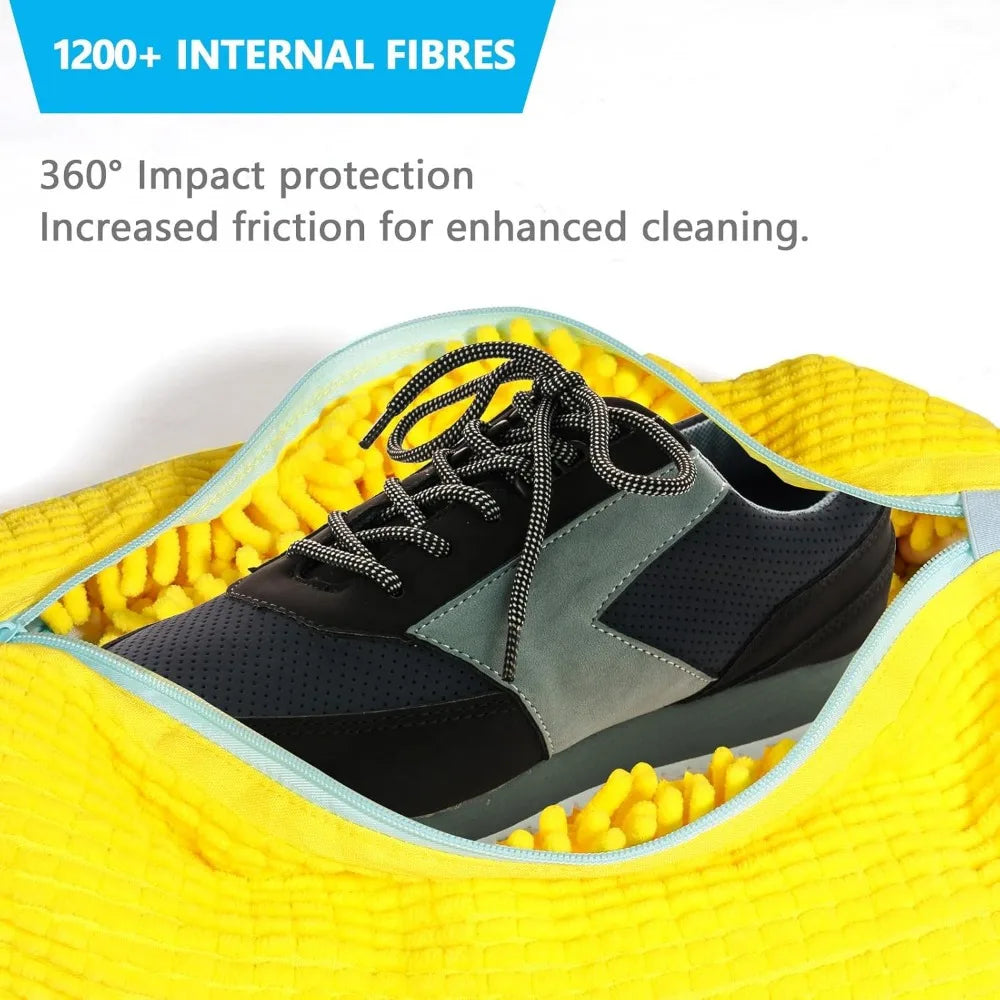 Borsa Gialla Per Lavatrice Resistente Con Cerniera Blu Ideale Per Scarpe Da Ginnastica