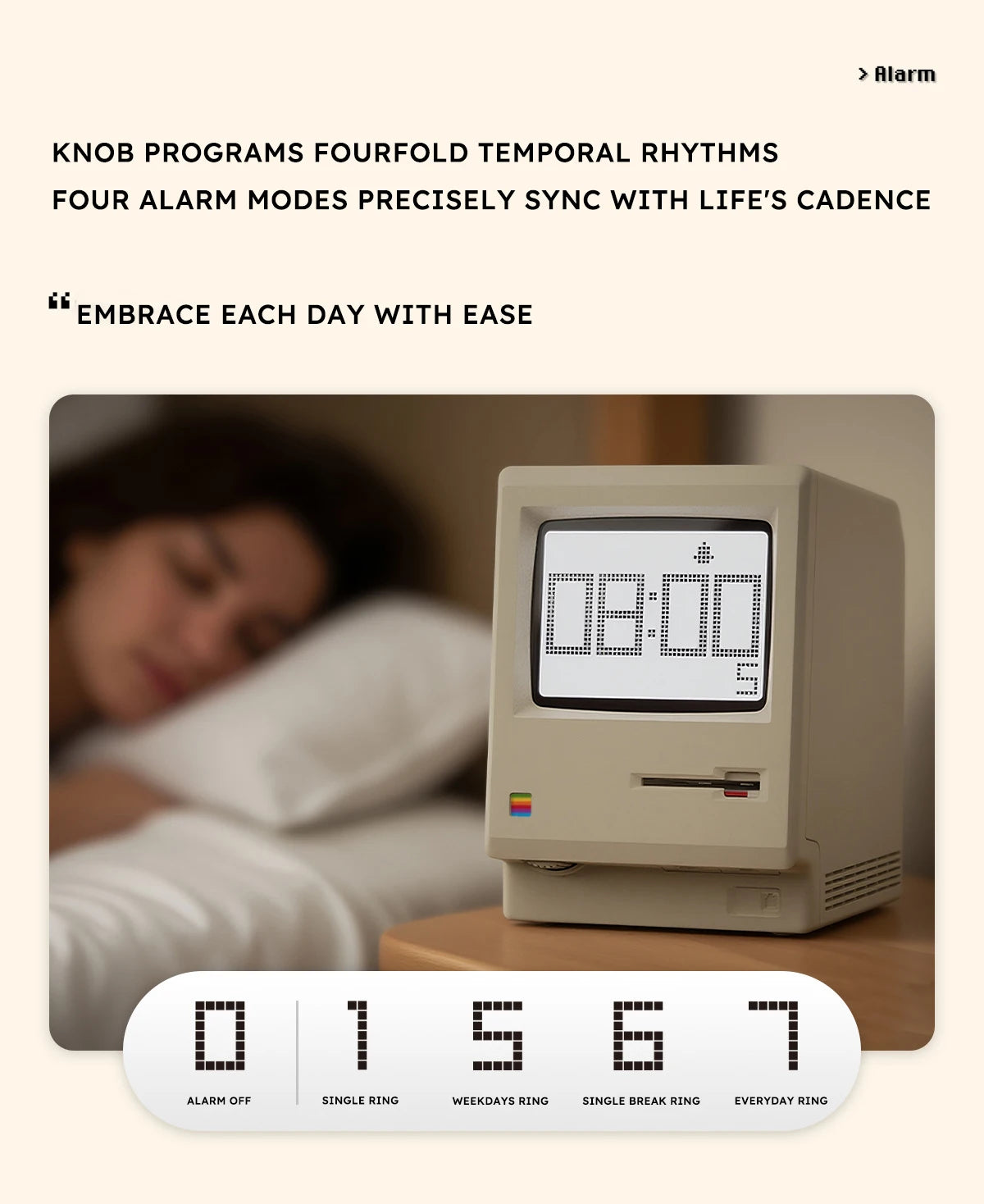 Sveglia retrò Maclock Macintosh Un classico ornamento da tavolo con un design dell'orologio digitale