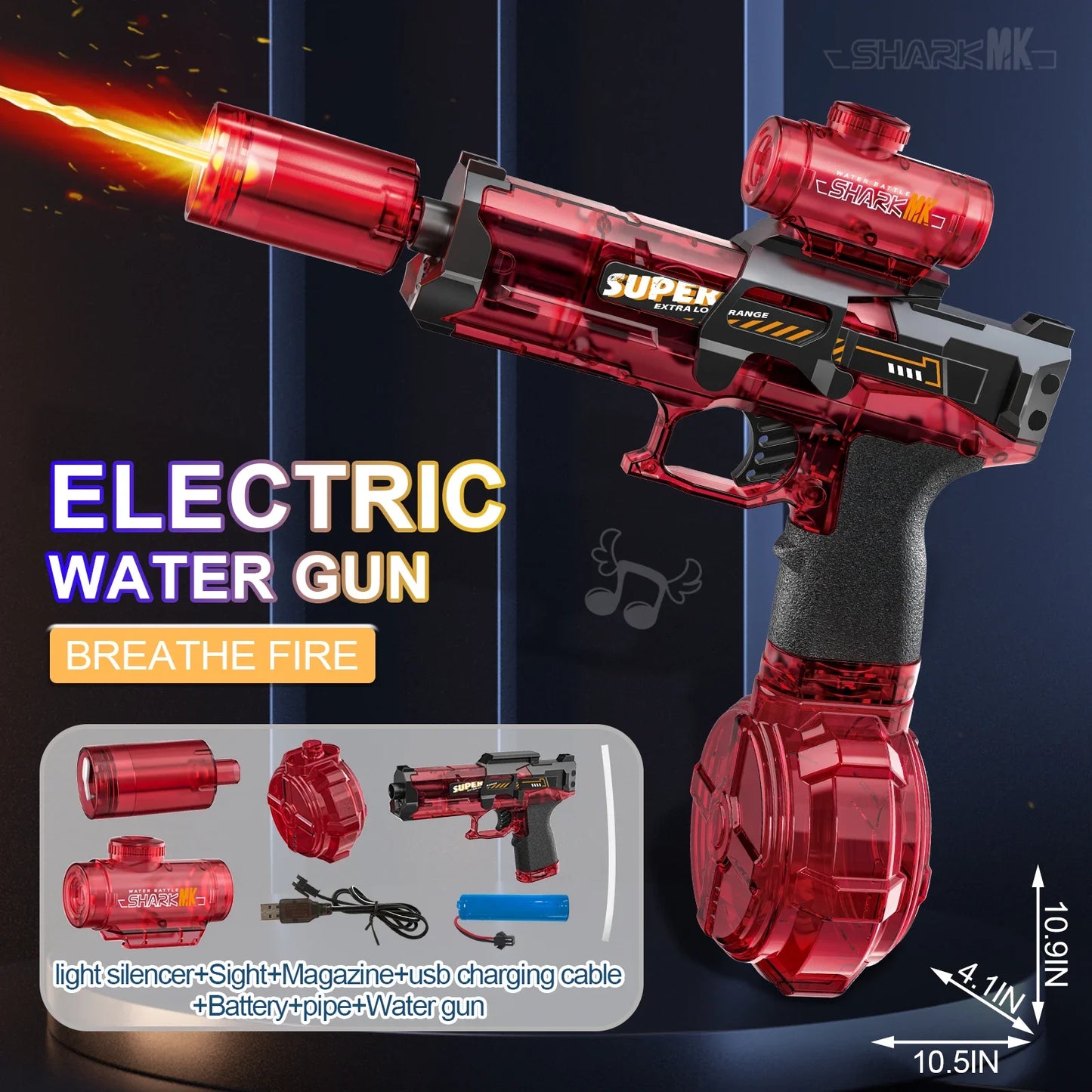 Pistola Ad Acqua Elettrica Con Led E Sensore Automatico Giocattolo Estivo Per Bambini Piscina E Spiaggia