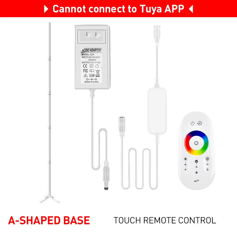 Lampada Da Terra Tuya Rgb 180 cm Bianca, Smart Con App E Telecomando, Illuminazione Led Moderna E Atmosferica