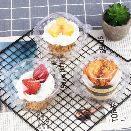 Contenitori Singoli Per Cupcake Con Cupola Trasparente Porta Muffin Scatole Per Frutta E Insalata 20 Pezzi
