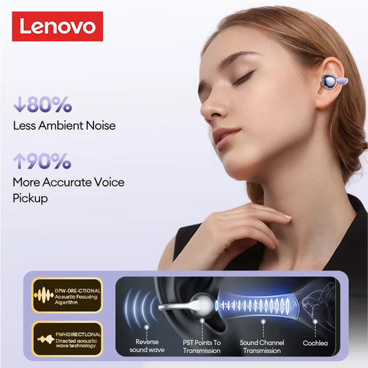 Lenovo LE302 Auricolari Bluetooth 6.0 Con Cancellazione Del Rumore, Lunga Durata Batteria, Microfono E Siri