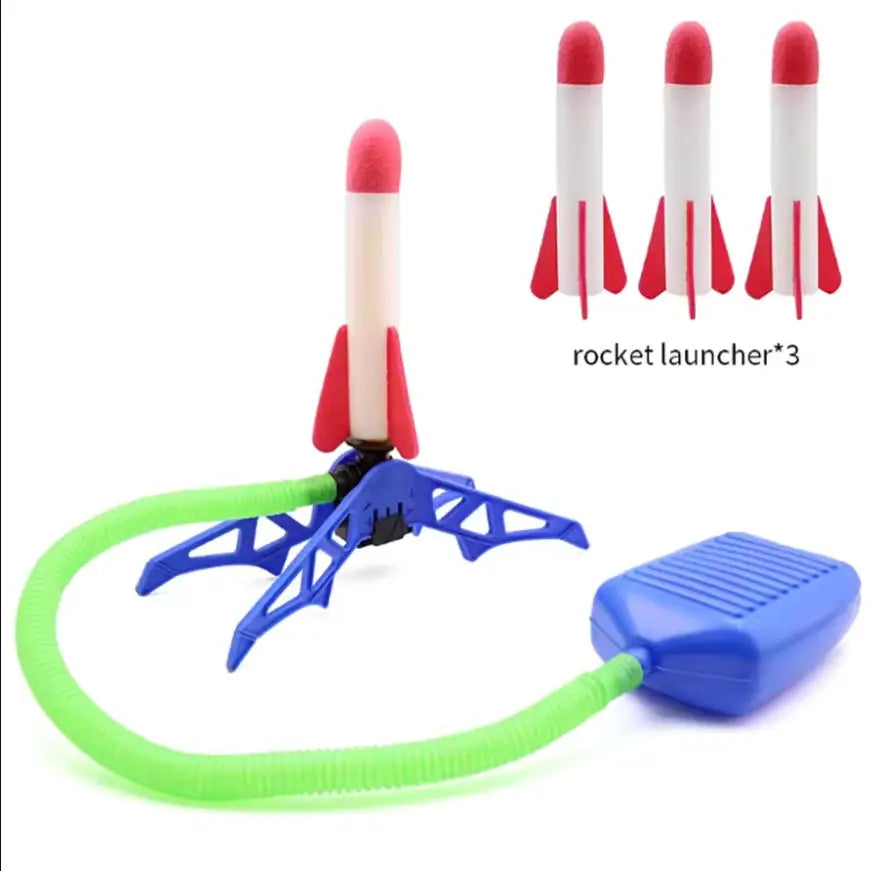 Giocattolo Lanciarazzi ad Aria Compressa con Pompa a Pedale, Set per Giochi all'Aperto per Bambini, Divertimento Sicuro a Propulsione d'Aria, Facile Utilizzo, Regalo Educativo STEM, Gioco a Pedale