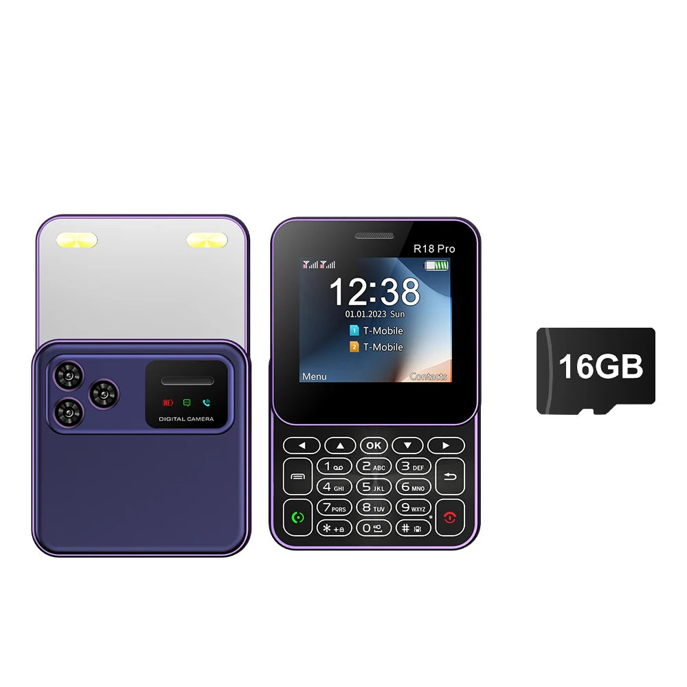 Telefono Mini Dual Sim Con Schermo Rotante Da 2,4 Pollici Slider Torcia E Funzione Blocco Contatti
