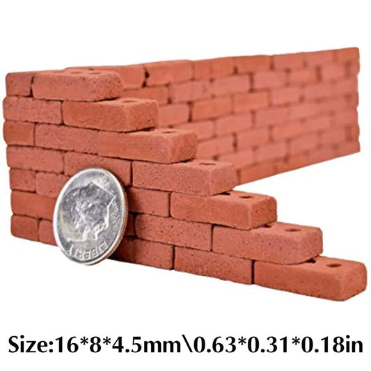 50-150 pezzi 1:16 modello di mini mattoni reali, accessori paesaggistici per figurine in miniatura, giocattolo di mattoni finti fai da te per la costruzione di giardini fatati
