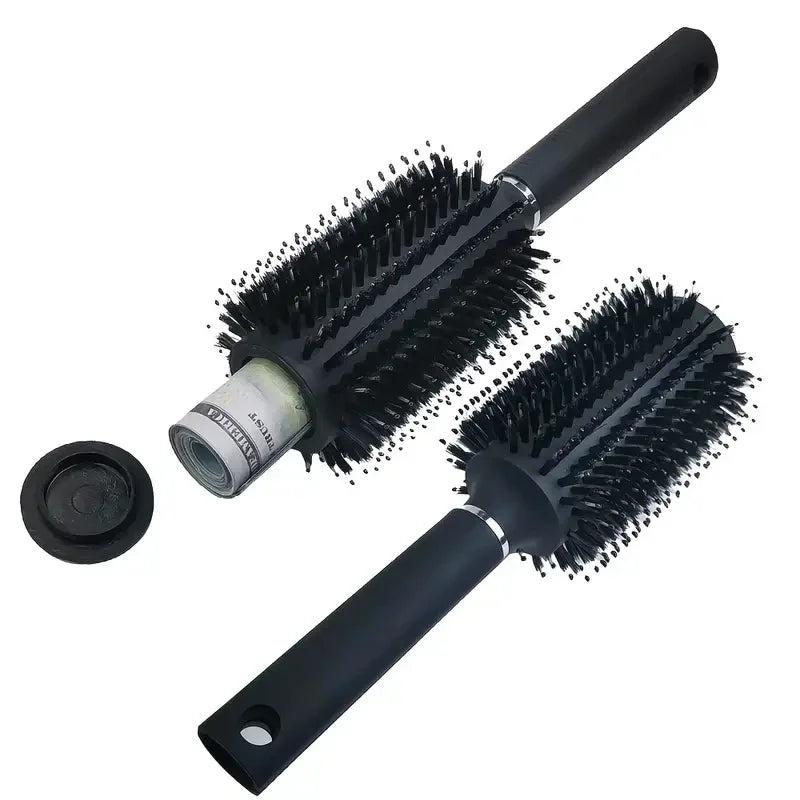 Spazzola Per Capelli Con Scomparto Nascosto, Design Sicuro E Funzionale Per Viaggi E Uso Quotidiano