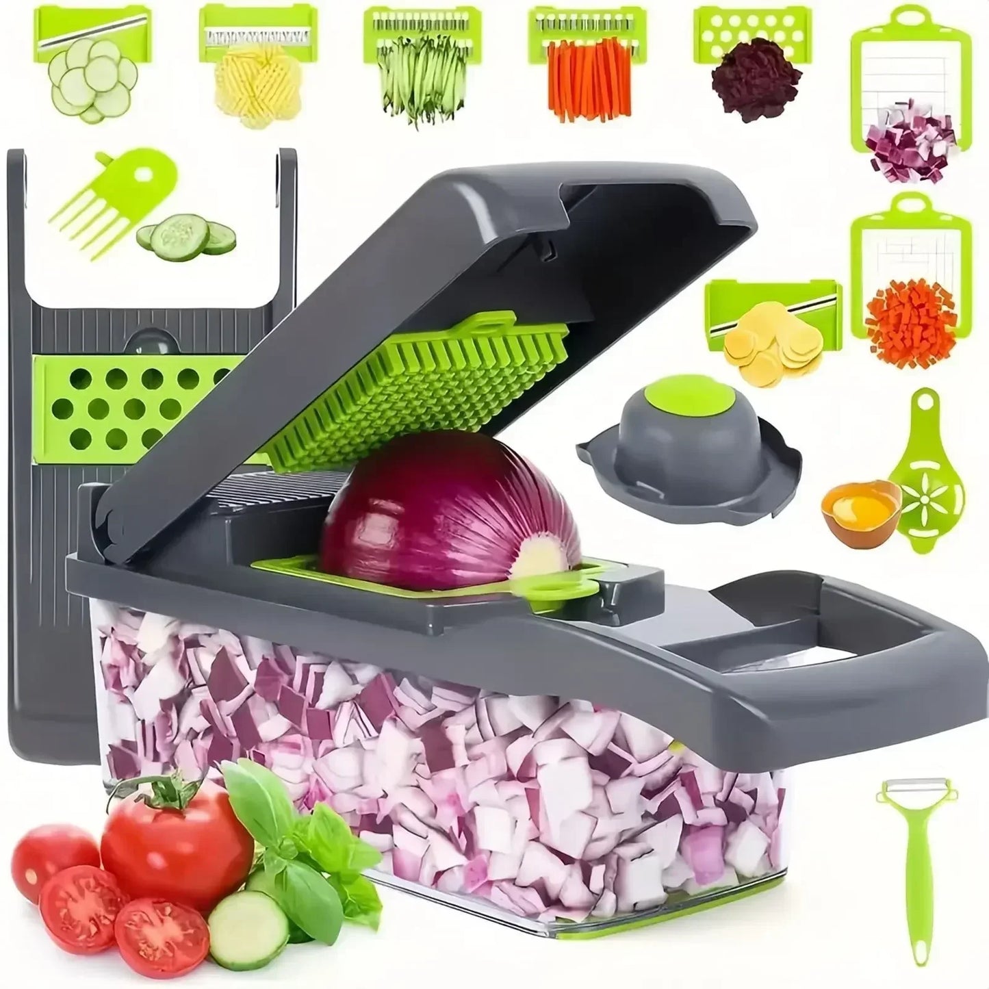 Tritatutto Multifunzione 16 In 1 Con Impugnatura Grattugia Affettatrice Verdure Utensile Cucina