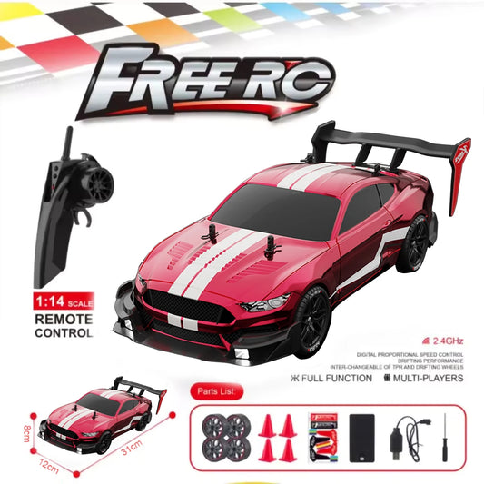RTR MUSTANG 2.4G Drift Car 1:14 4WD Auto elettriche telecomandate Auto da corsa ad alta velocità RC Auto da corsa Giocattoli per bambini