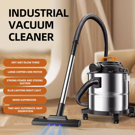 Aspirapolvere industriale 30L Aspiradora commerciale di grande capacità 1800W Spazzatrice aspirapolvere umido e secco ad alta potenza
