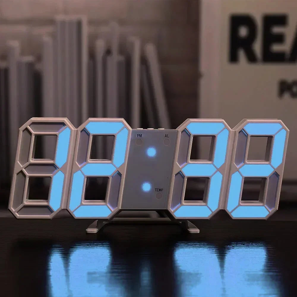 Orologio Digitale Led 3D Da Parete Con Modalità Notte Decorazione Elegante Per Camera Da Letto