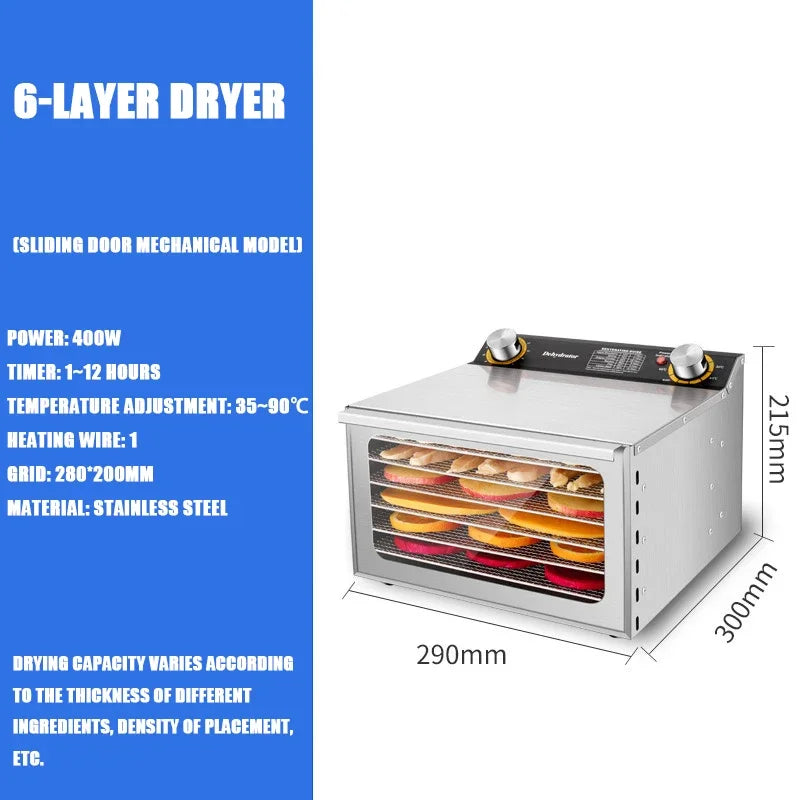 Essiccatore Alimentare Intelligente A 6 8 12 18 Strati Con Timer E Controllo Della Temperatura Per Frutta Verdura Carne