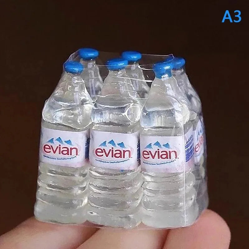 1:12 Casa delle bambole Mini Simulazione Bottiglia d'acqua minerale Modello Casa delle bambole fai da te Accessori per la decorazione della casa Bambini Giochi di imitazione Giocattoli