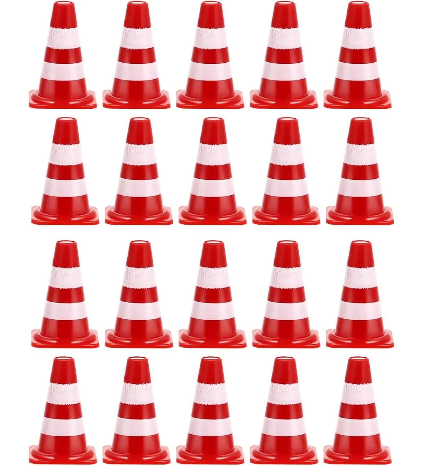 Mini coni stradali, piccola simulazione rossa di sicurezza per barretta, decorazione per torta, cartello stradale per asilo, insegnamento per il negozio a casa