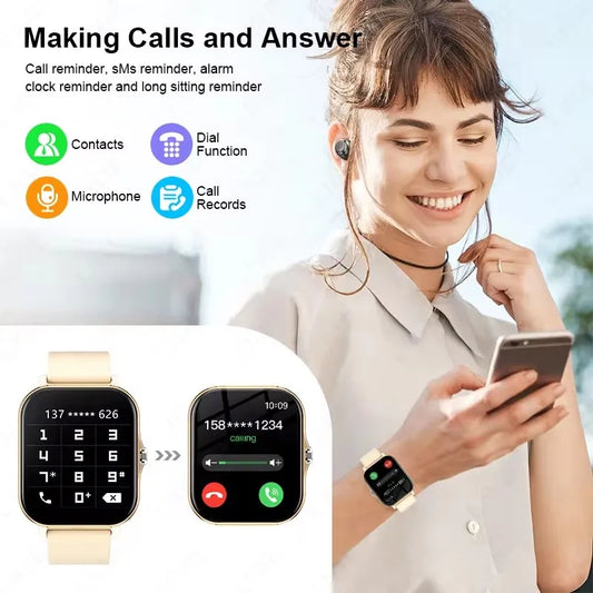 Smartwatch Colore 1,44 Pollici Con Chiamate Bluetooth E Monitoraggio Ossigeno Nel Sangue E Pressione Per Uomo E Donna