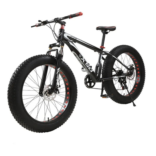 Fat Bike 26 Pollici Con Ammortizzatori Freni A Disco E Pneumatici Allargati Per Spiaggia Neve Fuoristrada