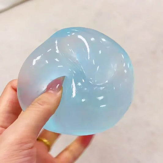Giocattolo Squishy Blu in Maltosio, Simpatico Giocattolo Antistress Mochi, Morbida Palla Trasparente Blu Simulata, Giocattolo Decompressione a Rapido Rimbalzo