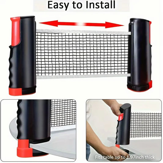 Set Da Ping Pong Portatile Con Rete Retrattile E Borsa Per Il Trasporto Quaranta Palline Per Interni Ed Esterni