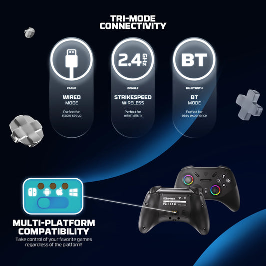 FANTECH WGP15V2 EOS PRO II Controller di gioco wireless Frequenza di polling 1000 Hz Gamepad con effetto Hall e trigger K-Silver per PC NS
