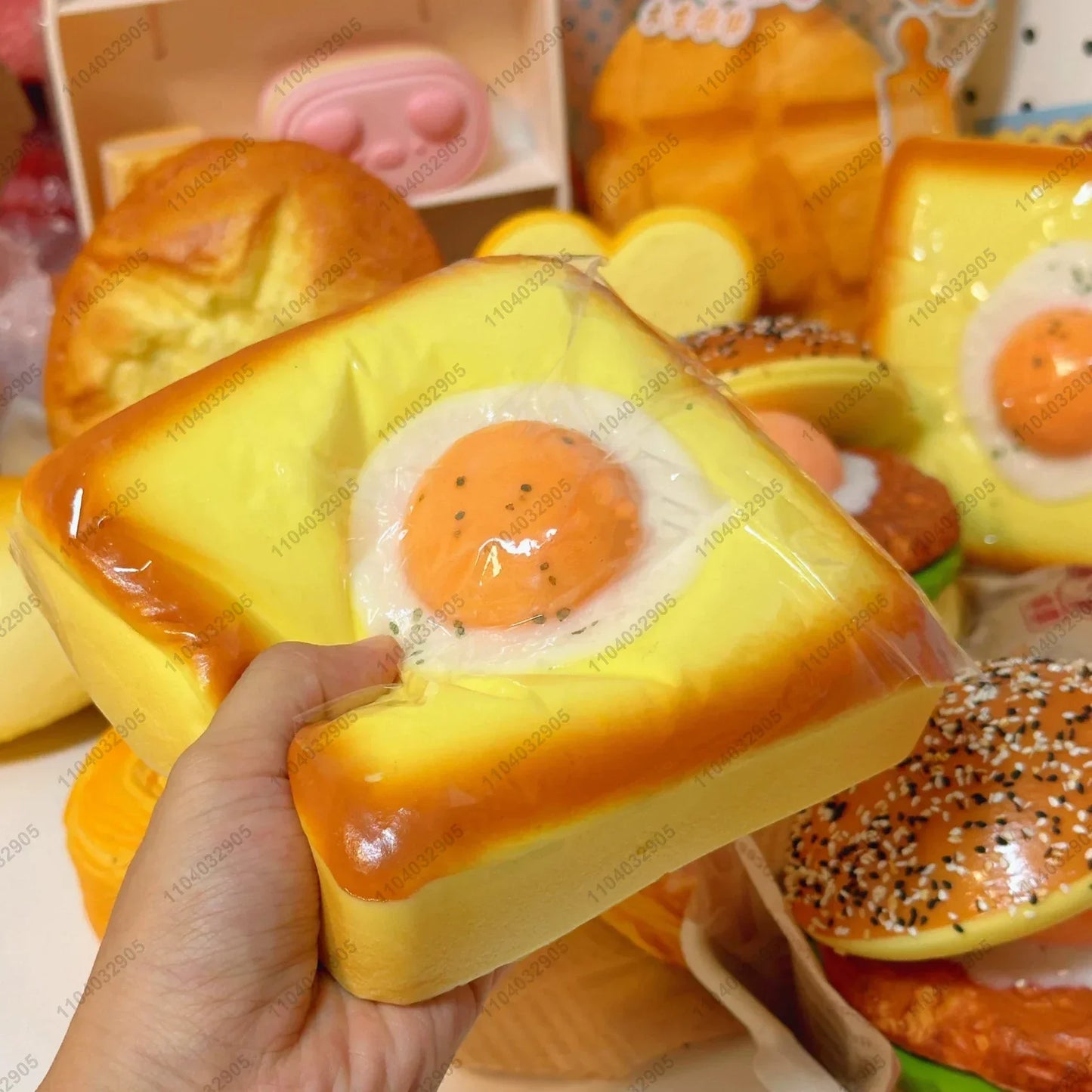 Grande Uovo Fritto Toast Squishy Aumento Lento Grande Uovo Spesso Pane Squishy Rimbalzo Lento Spremere Giocattolo Antistress Rilascio Mano Rilassarsi Giocattolo