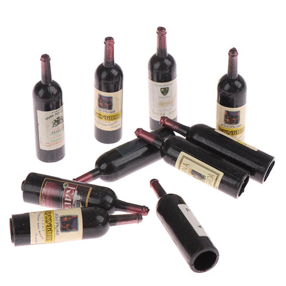 Set 10 Bottiglie di Vino in Miniatura per Casa delle Bambole in Scala 1 12 Accessori Arredo