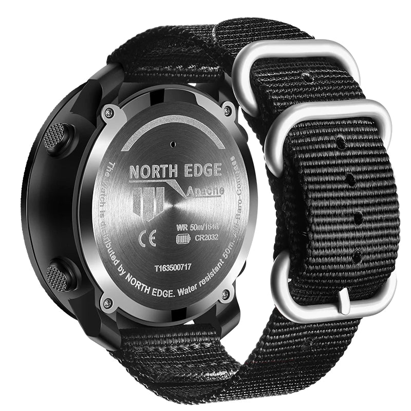NORTH EDGE Sport da uomo Orologio digitale Ore Corsa Nuoto Esercito militare Orologi Altimetro Barometro Bussola impermeabile 50 m