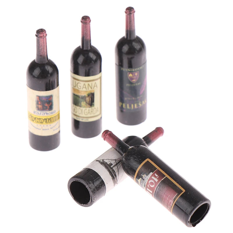 Set 10 Bottiglie di Vino in Miniatura per Casa delle Bambole in Scala 1 12 Accessori Arredo