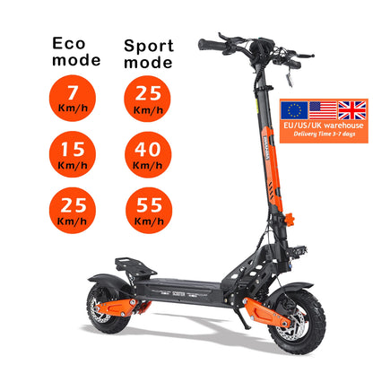 Scooter Elettrico Fuoristrada Con Sedile 1200W 48V 21Ah Batteria NFC Autonomia 40-60 Km