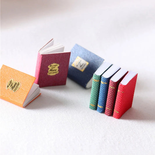 4 pz/set 1/12 casa delle bambole in miniatura Mini libri modello accessori per mobili divertente libreria libro da uomo piccolo