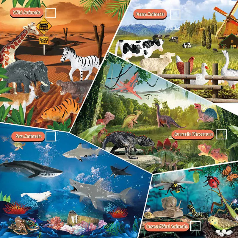 Oenux Modello Fattoria Fauna Selvatica Figurine Animali Per Bambini Regalo Educativo Interattivo