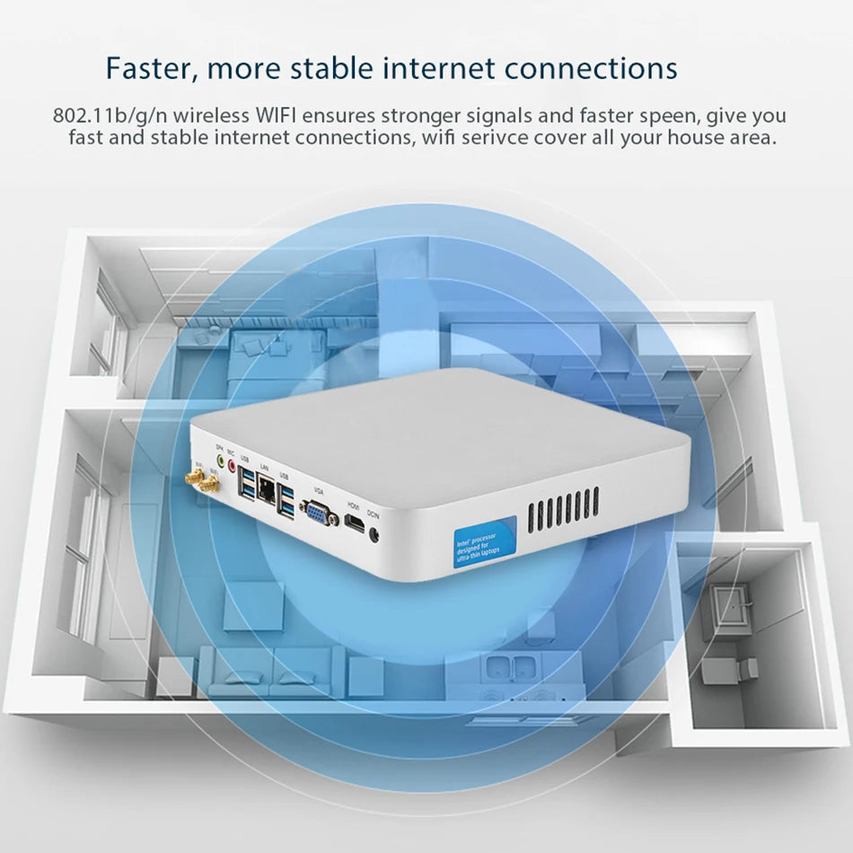 Mini PC HTPC Core i5 3317U 4200U Windows 10 ventola di raffreddamento 8G RAM DDR3L Mini Computer da gioco HDMI Wifi Office Home Desktop minipc