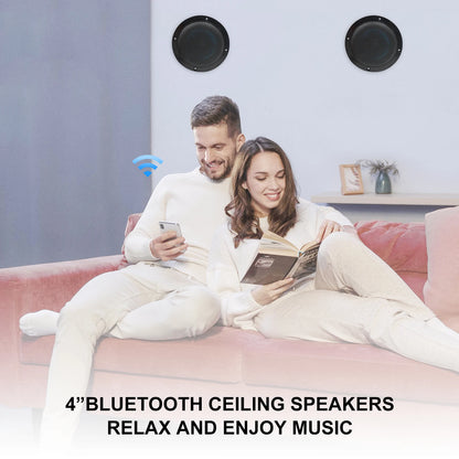 STUDIOFINIX 2PCS 4" Altoparlanti Bluetooth da soffitto impermeabili - Kit altoparlanti marini da 160 W per bagno cucina casa camper all'aperto