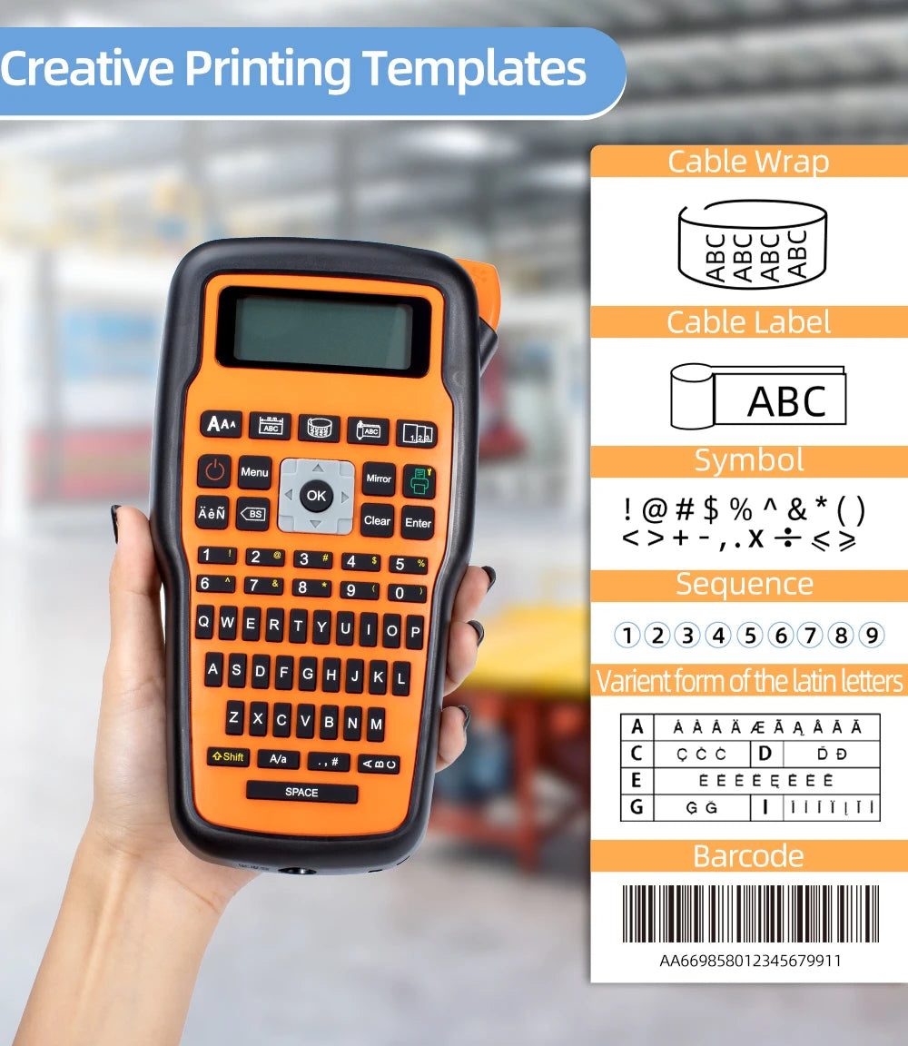 Etichettatrice Industriale Portatile 203 Dpi Compatibile Con Stampante Per Tubi Termorestringenti E Avvolgimento Cavi
