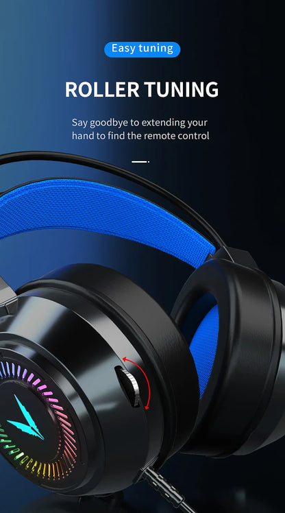 Cuffie Gaming 7.1 Surround Con Microfono Led Per PC Suono Chiaro Pieghevoli Comfort