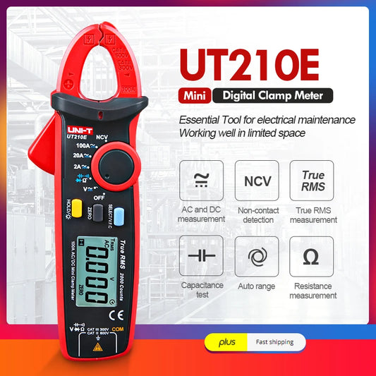 Pinza Amperometrica Digitale UT210E UT210D UT210C Vero Rms Con Misura Corrente CA 2A 20A 100A