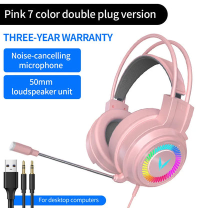 Cuffie Gaming 7.1 Surround Con Microfono Led Per PC Suono Chiaro Pieghevoli Comfort