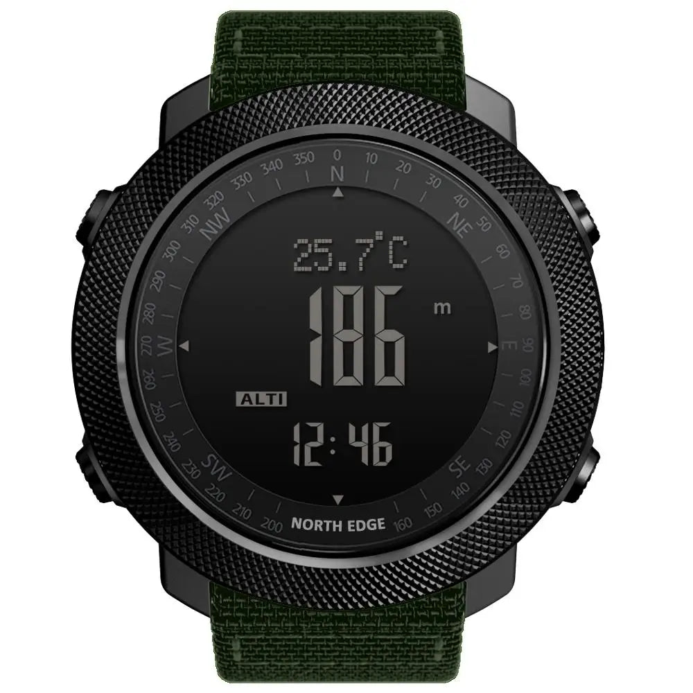 NORTH EDGE Sport da uomo Orologio digitale Ore Corsa Nuoto Esercito militare Orologi Altimetro Barometro Bussola impermeabile 50 m